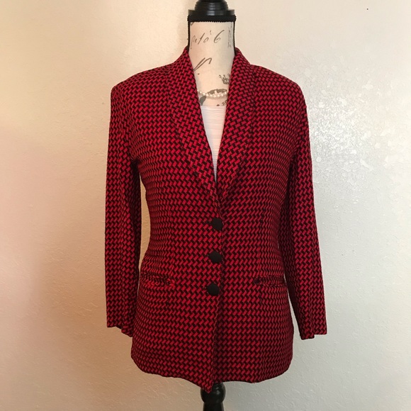 Christy Girl Jackets & Blazers - Christy Girl Red & Black Blazer SZ XL